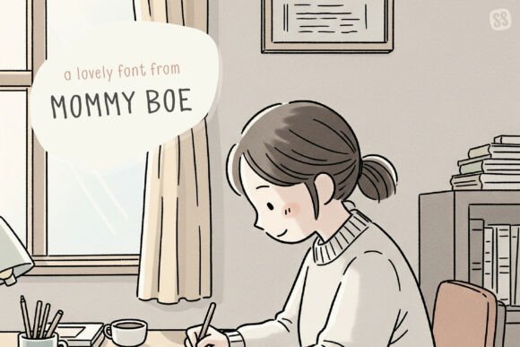 Mommy Boe: A Handwritten Typeface for Warm Editorial Design
